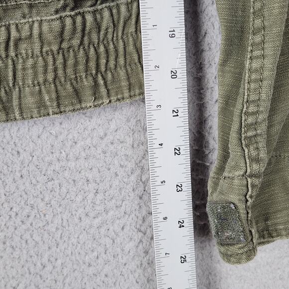 PINK VICTORIAS SECRET Jacket Womens Small Green Denim Military Collared Pockets - Picture 4 of 16